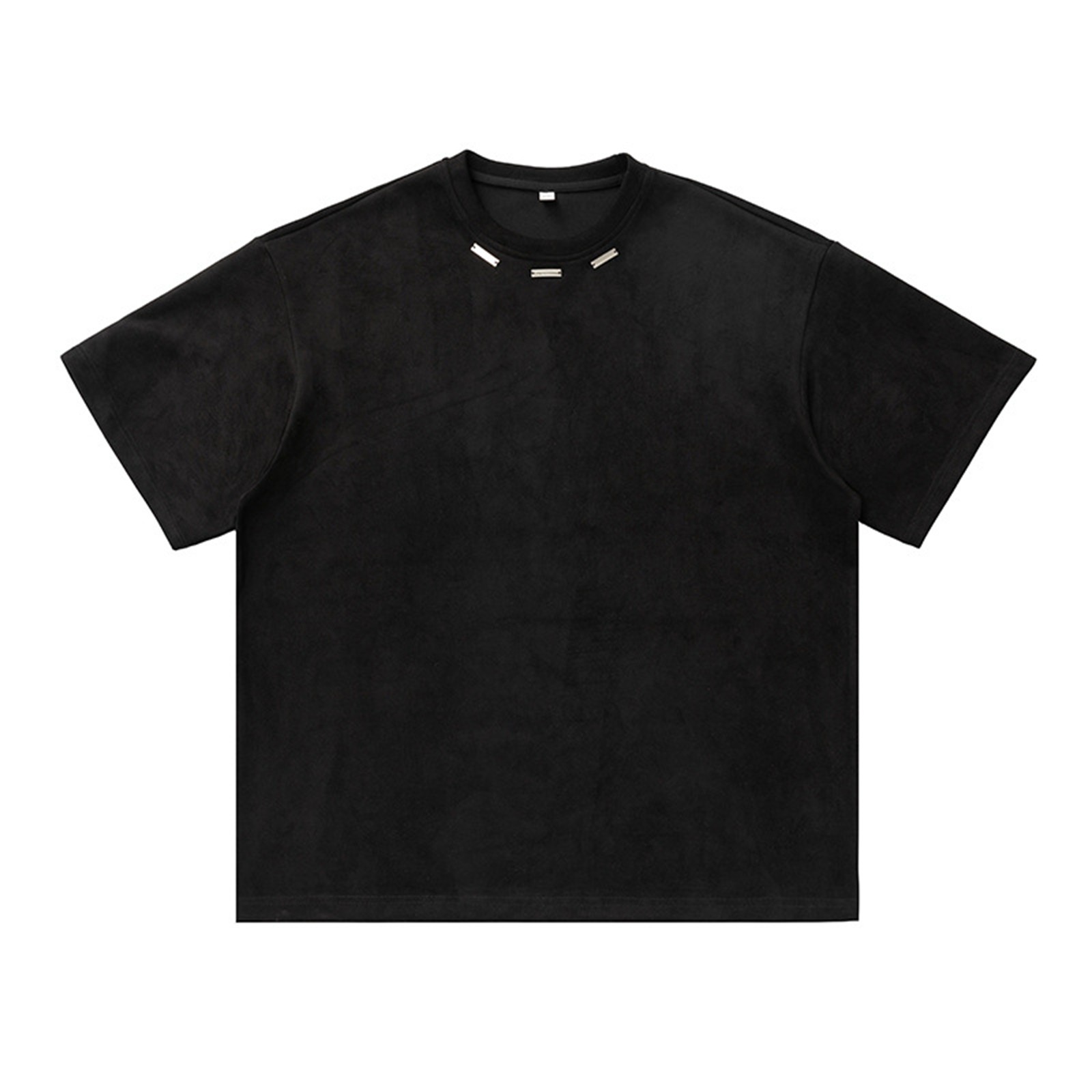 thumbnail image 1 of Camiseta informal holgada para hombre: camiseta de verano con logotipo de acero en el cuello, tejido suave y transpirable, versátil para combinar a diario., 1 of 8